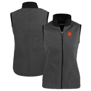 Women's Cutter & Buck Gray Cincinnati Bengals Throwback Cascade Eco Sherpa Fleece Vest