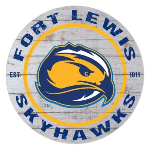 Fort Lewis College Skyhawks 20" Indoor/Outdoor Weathered Circle Sign
