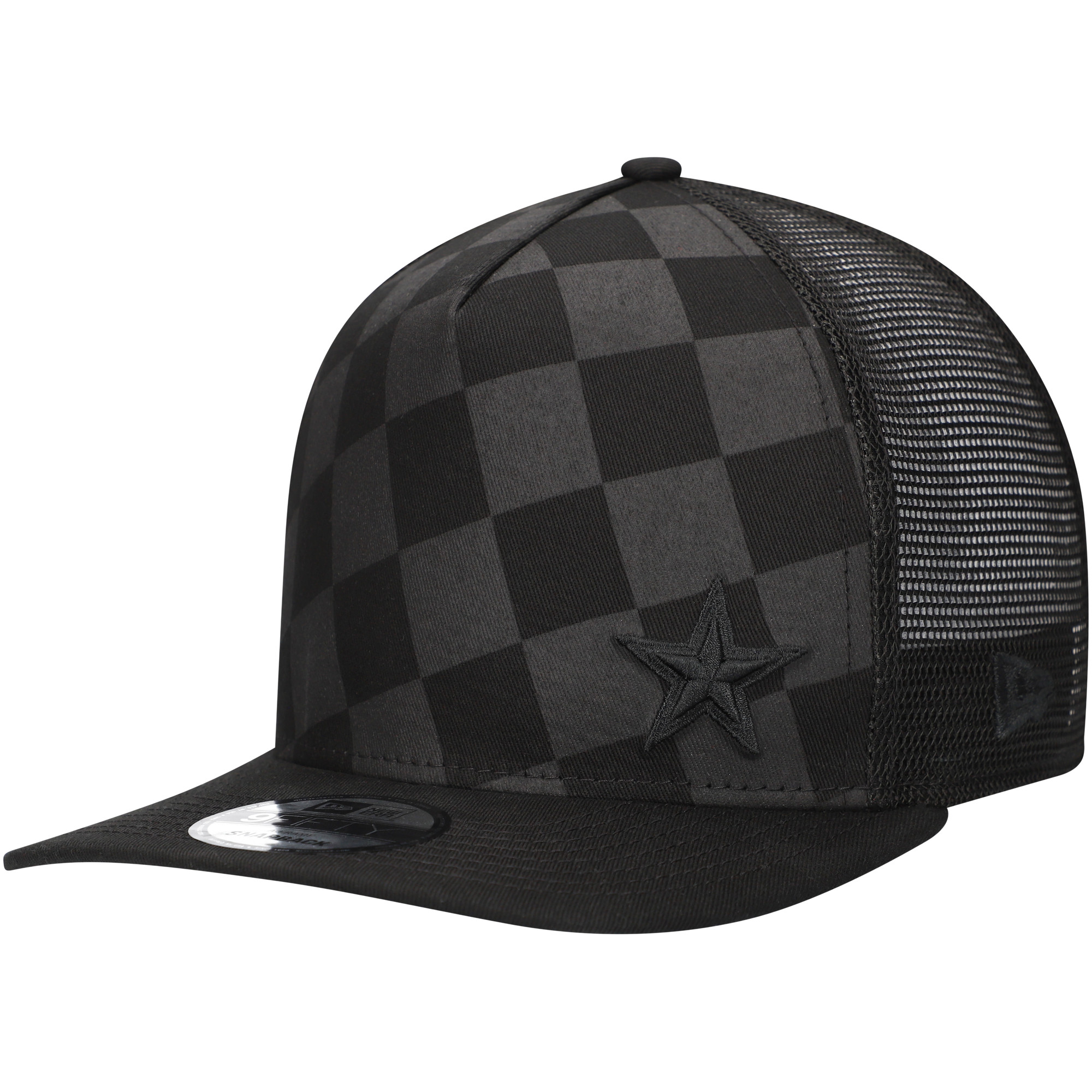 Men's New Era Black Dallas Cowboys Check Mate 9FIFTY Trucker Snapback Hat