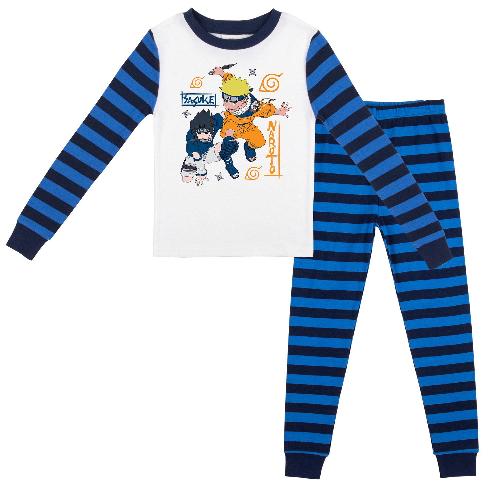Youth Blue Naruto Long Sleeve T-Shirt & Pants Sleepwear Set