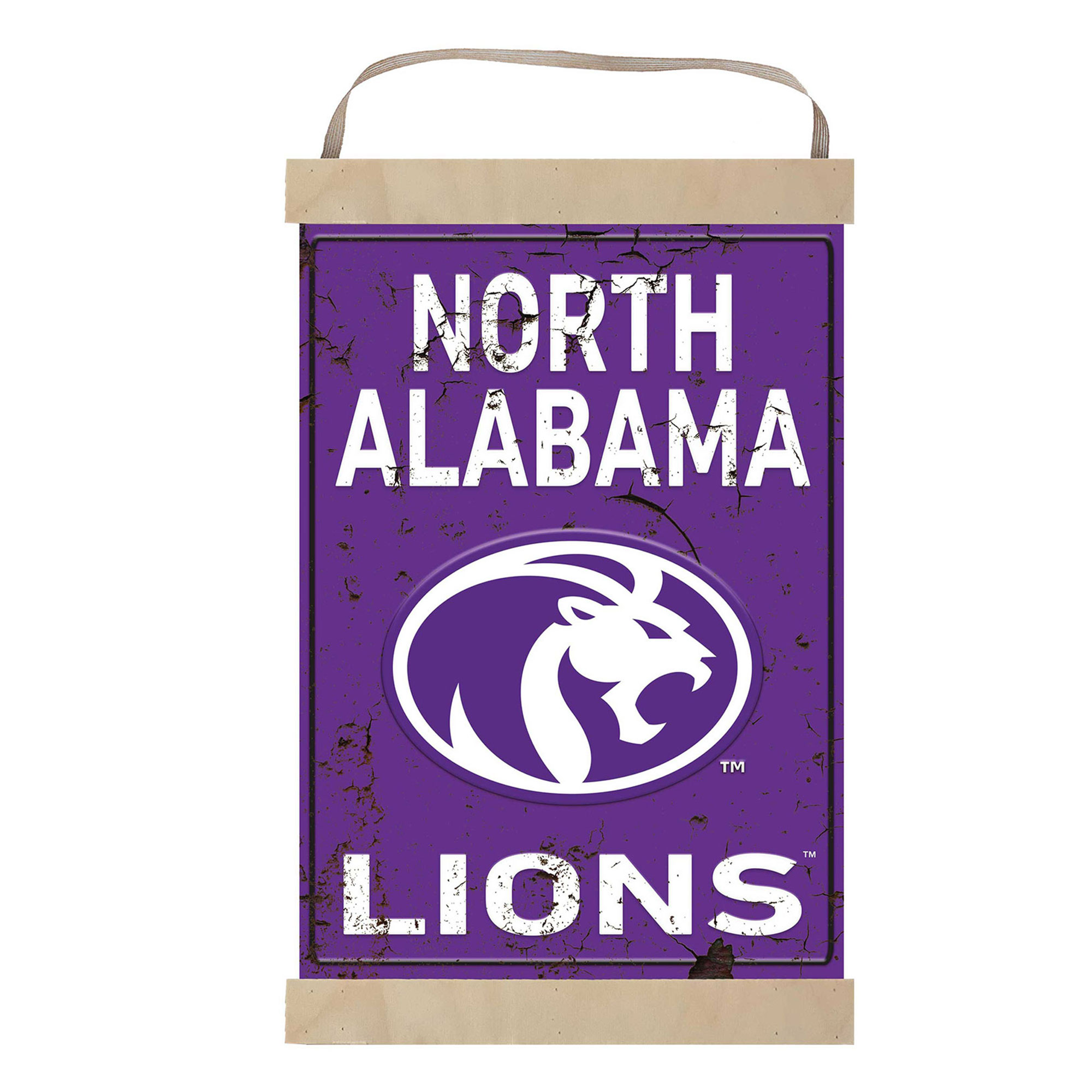 North Alabama Lions Reversible Faux Rust Banner Sign