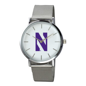 Men's  Silver Northwestern Wildcats Plexus Stainless Steel Watch