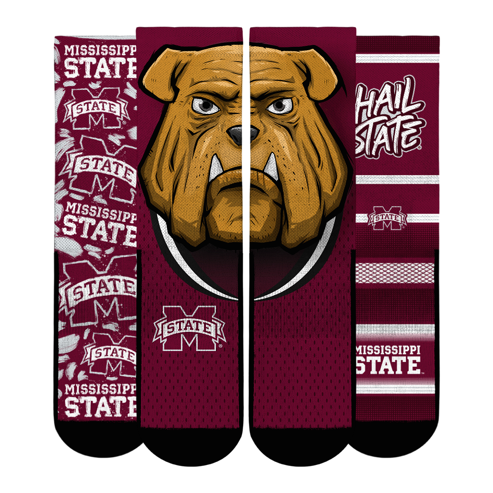 Youth Rock Em Socks Mississippi State Bulldogs Fan Favorite Three-Pack Crew Sock Set - Image 6