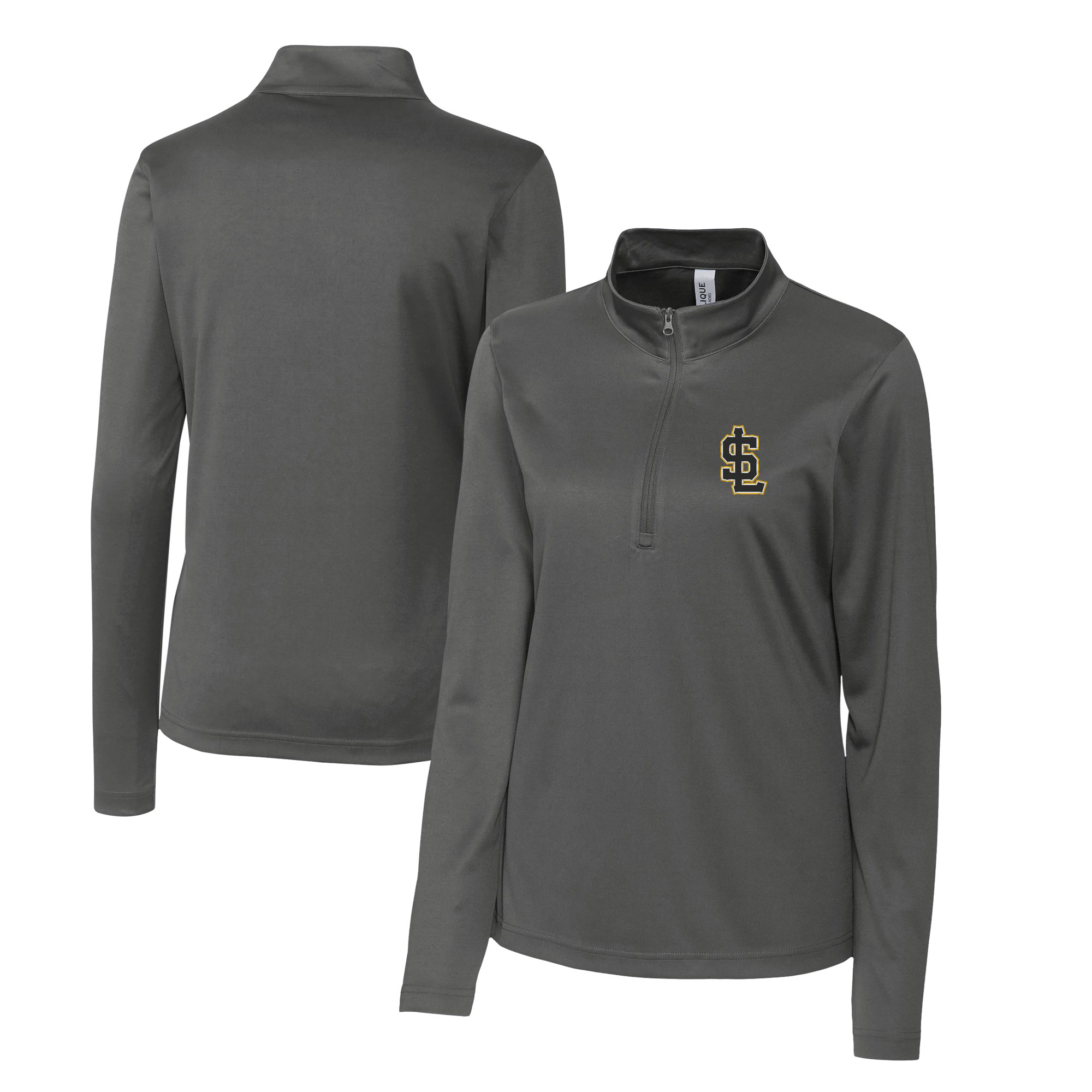 Women's Cutter & Buck Steel Salt Lake Bees Clique Spin Eco Performance Half-Zip - Image 2