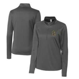 Women's Cutter & Buck  Steel Salt Lake Bees Clique Spin Eco Performance Half-Zip