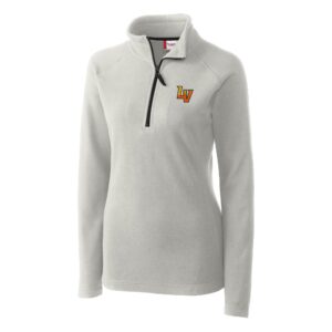 Women's Cutter & Buck  Silver Las Vegas Aviators Clique Summit Performance Fleece Half-Zip Pullover Jacket