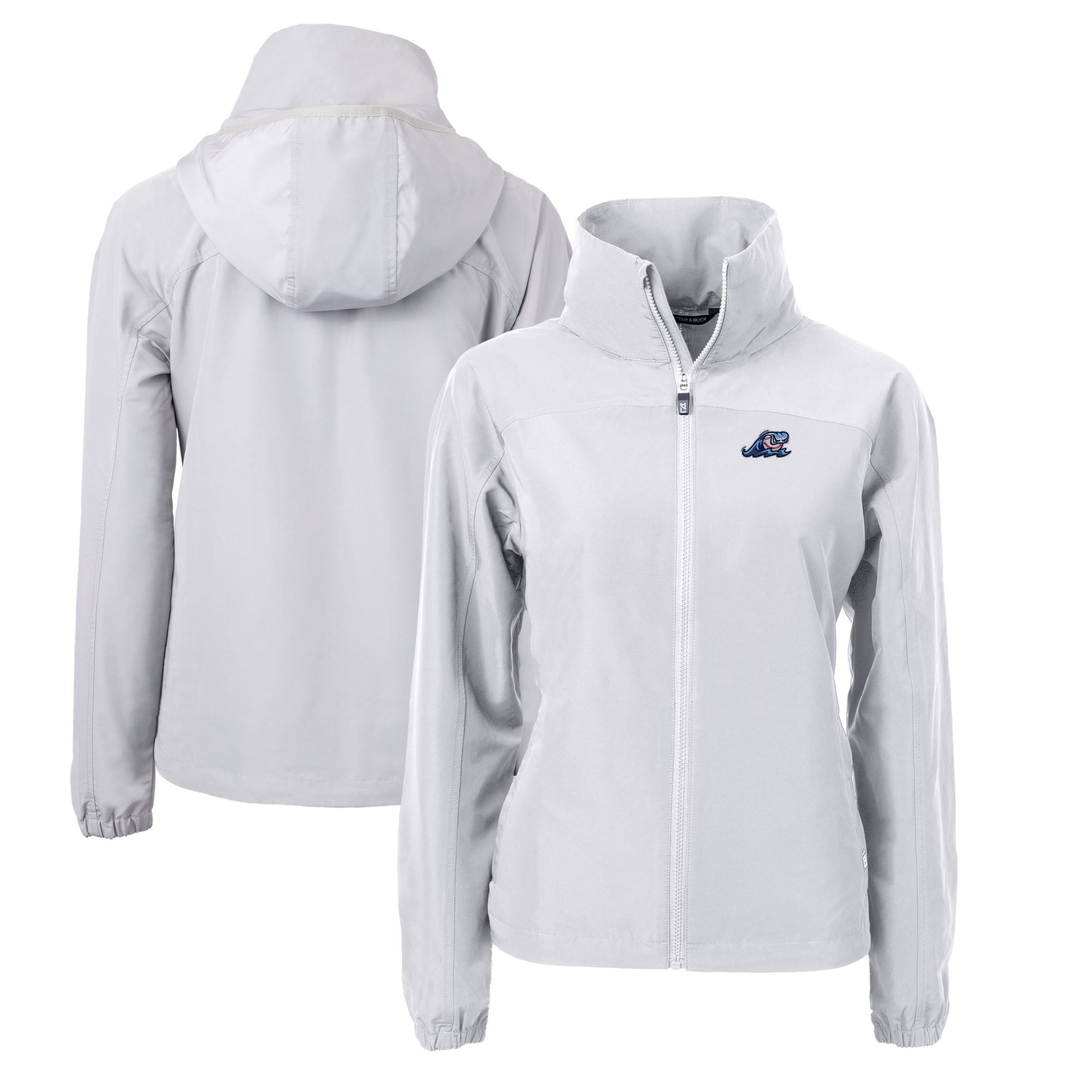 Women's Cutter & Buck Gray West Michigan Whitecaps Charter Eco Recycled Full-Zip Jacket - Image 5