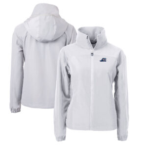 Women's Cutter & Buck  Gray West Michigan Whitecaps Charter Eco Recycled Full-Zip Jacket