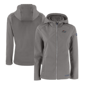 Women's Cutter & Buck  Steel Rocket City Trash Pandas Evoke Eco Softshell Recycled Full-Zip Jacket