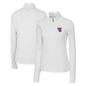 Women's Cutter & Buck  White Tennessee Smokies Traverse DryTec Stretch Quarter-Zip Pullover Top