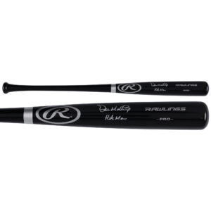 Don Mattingly New York Yankees Autographed Black Rawlings Pro Bat with "Hit Man" Inscription