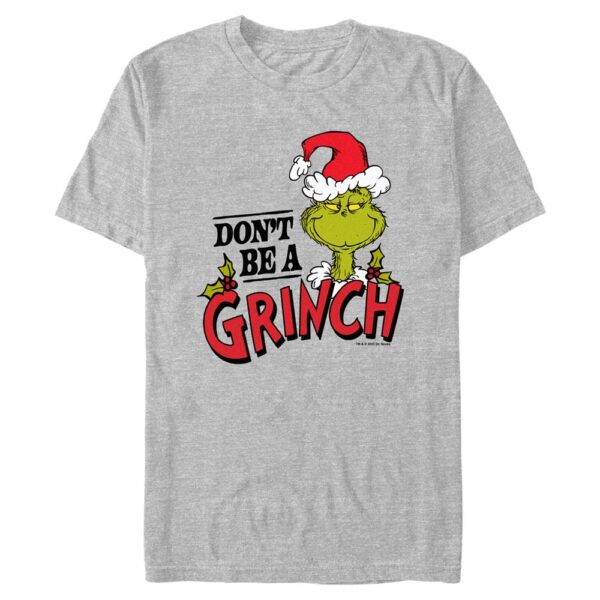 Men's Mad Engine Heather Gray Dr. Seuss Don't Be A Grinch Graphic T-Shirt