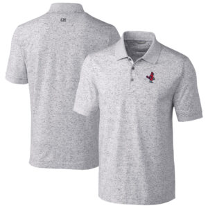 Men's Cutter & Buck Gray Memphis Redbirds Big & Tall DryTec Advantage Tri-Blend Space Dye Polo