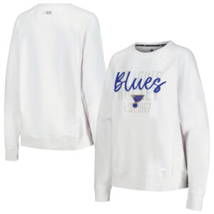 Women's MSX by Michael Strahan White St. Louis Blues Millie Raglan Pullover Sweatshirt