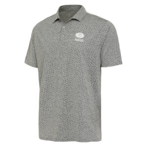 Men's Antigua Heather Gray Green Bay Packers Flicker Polo