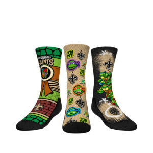 Youth Rock Em Socks  Gold New Orleans Saints TMNT Three-Pack Crew Sock Set
