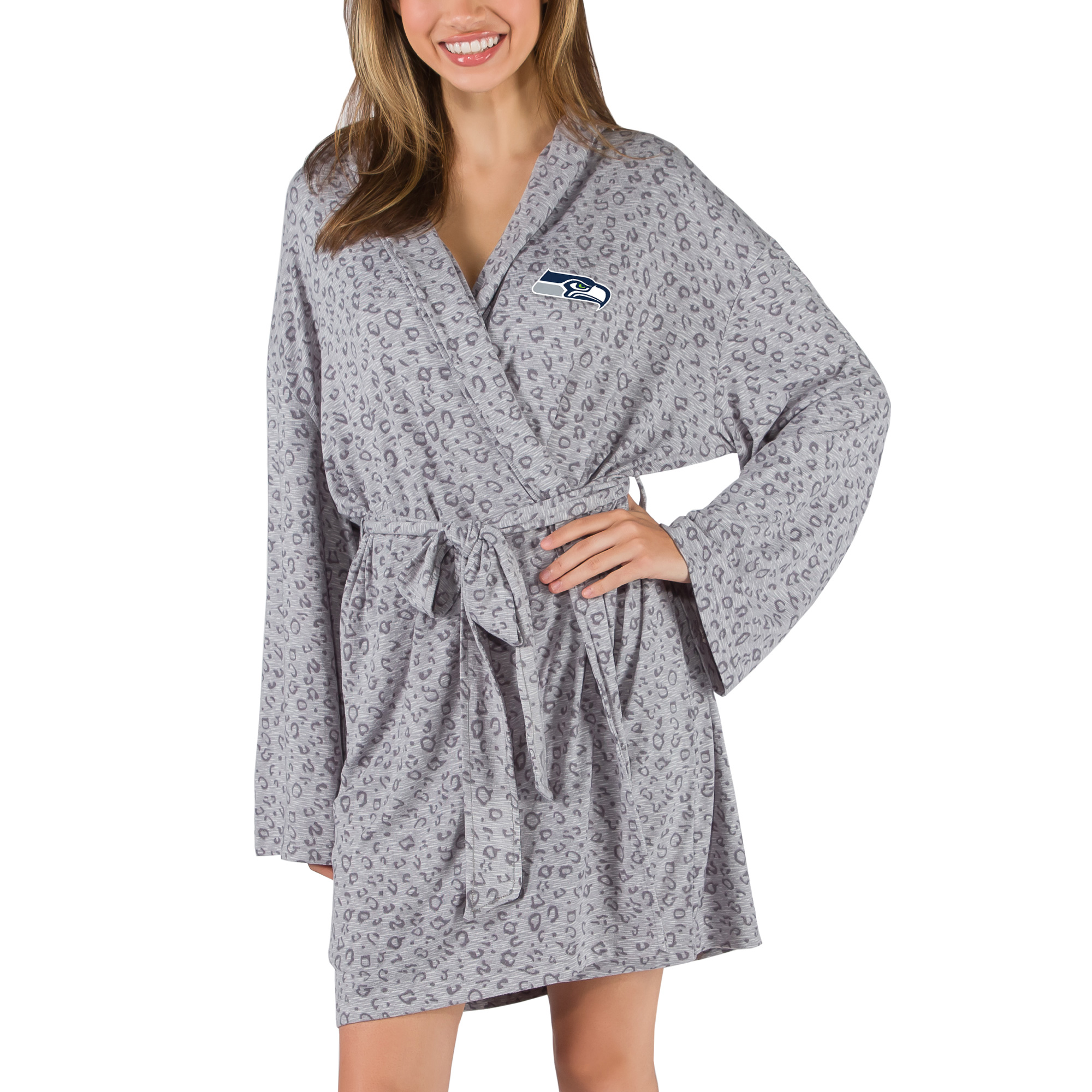 Women's Concepts Sport Gray Seattle Seahawks Frill Hacci Knit Robe