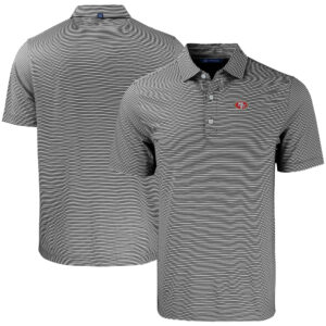 Men's Cutter & Buck Black/White San Francisco 49ers  Forge Eco Double Stripe Stretch Recycled Polo