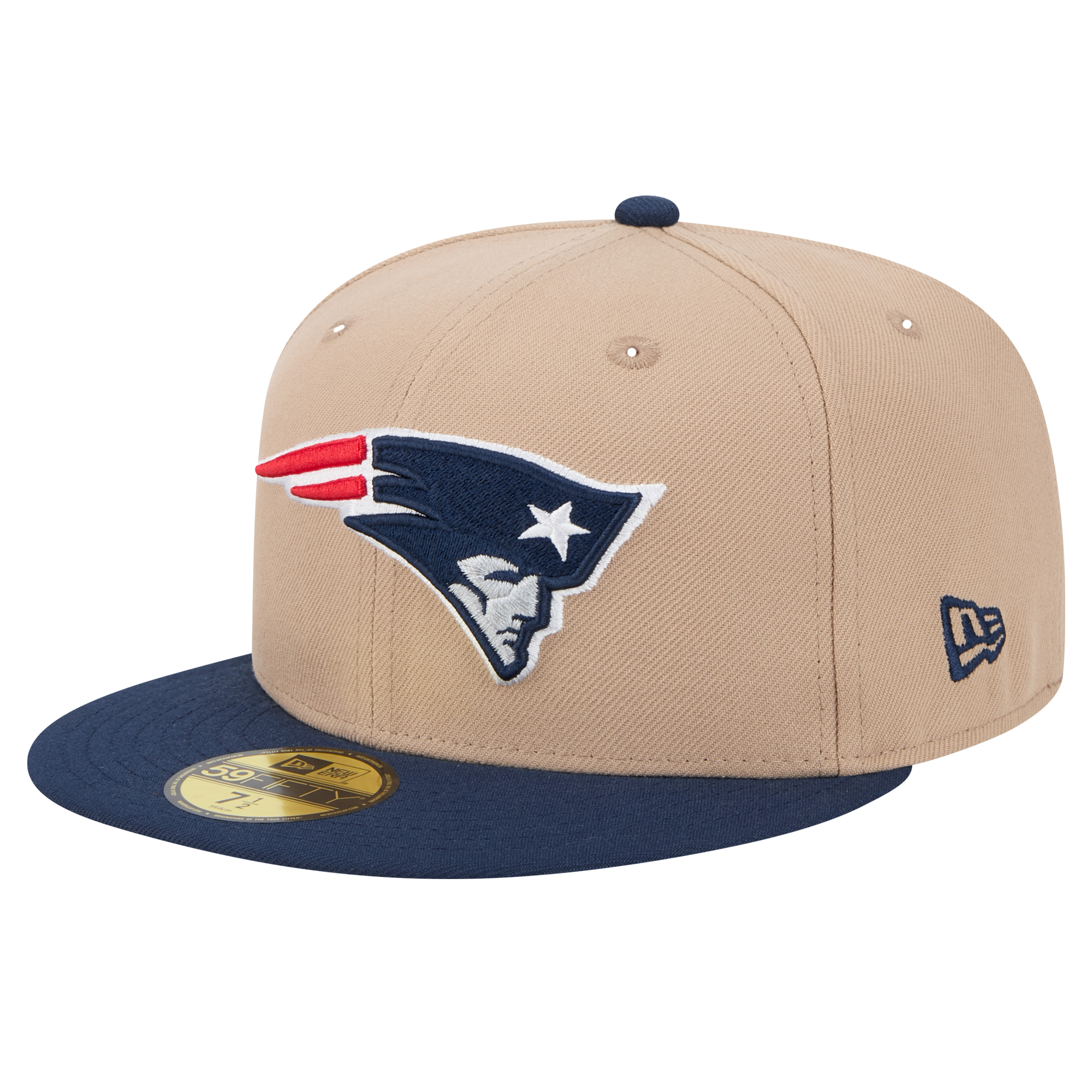 Men's New Era Tan New England Patriots Logo Main 59FIFTY Fitted Hat