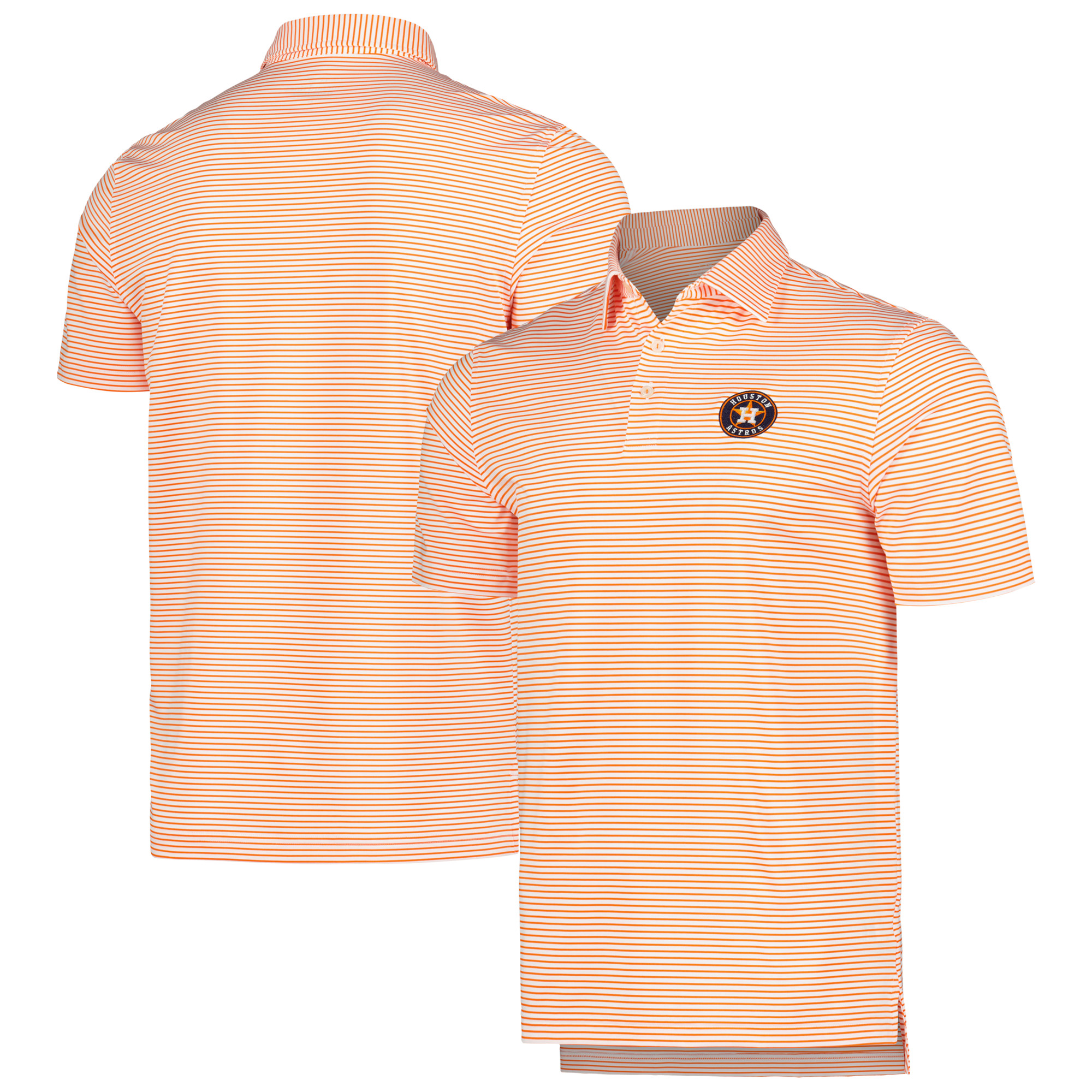Men's Vineyard Vines Orange Houston Astros Bradley Stripe Polo