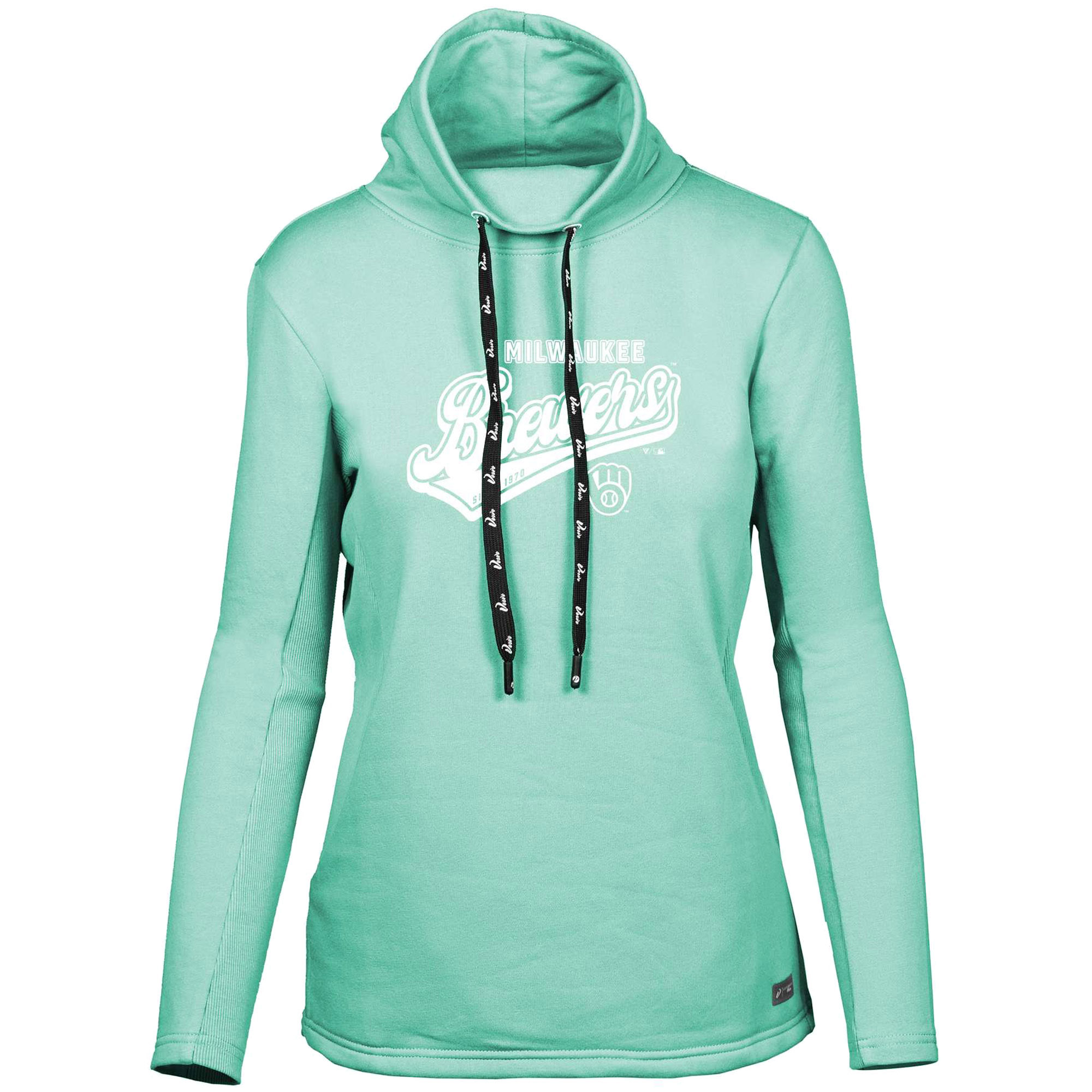 Women's Levelwear Mint Milwaukee Brewers Loop Sweep Pullover Sweatshirt