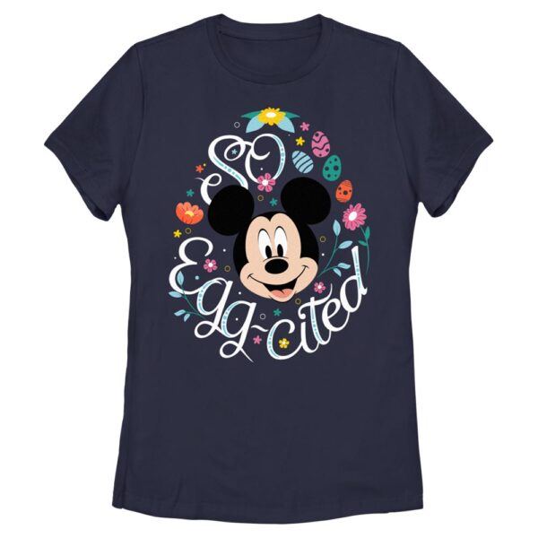 Women's Mad Engine Mickey Mouse Navy Mickey & Friends So Egg-cited Mickey Mouse Graphic T-Shirt