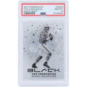 Tua Tagovailoa Miami Dolphins 2021 Panini Black White Night Case Hit #WN-26 PSA Authenticated 10 Card