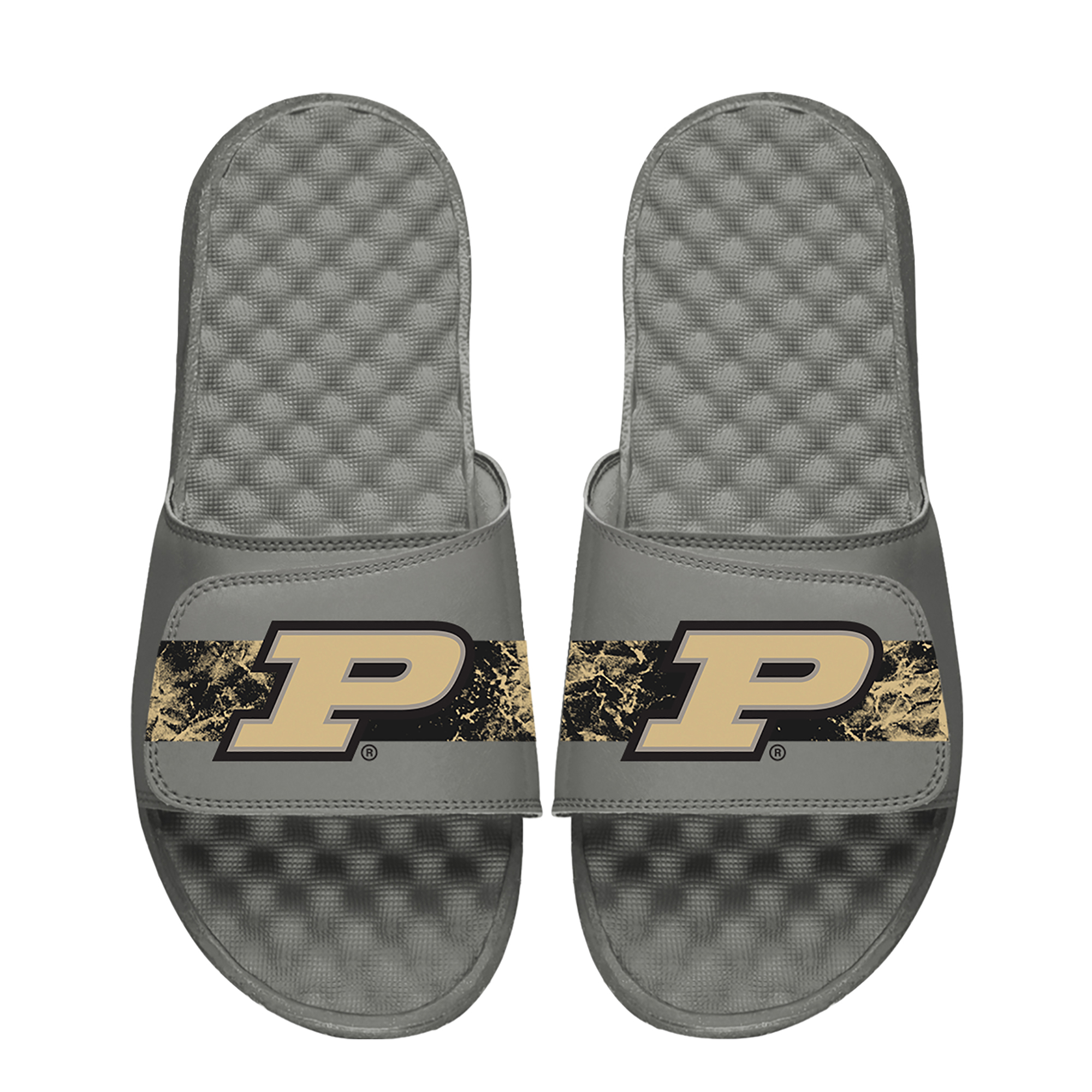 Youth ISlide Gray Purdue Boilermakers Distressed Slide Sandals