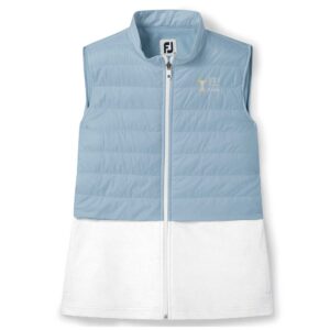 Women's World Golf Hall of Fame FootJoy Light Blue/White Layered Insulated Full-Zip Vest