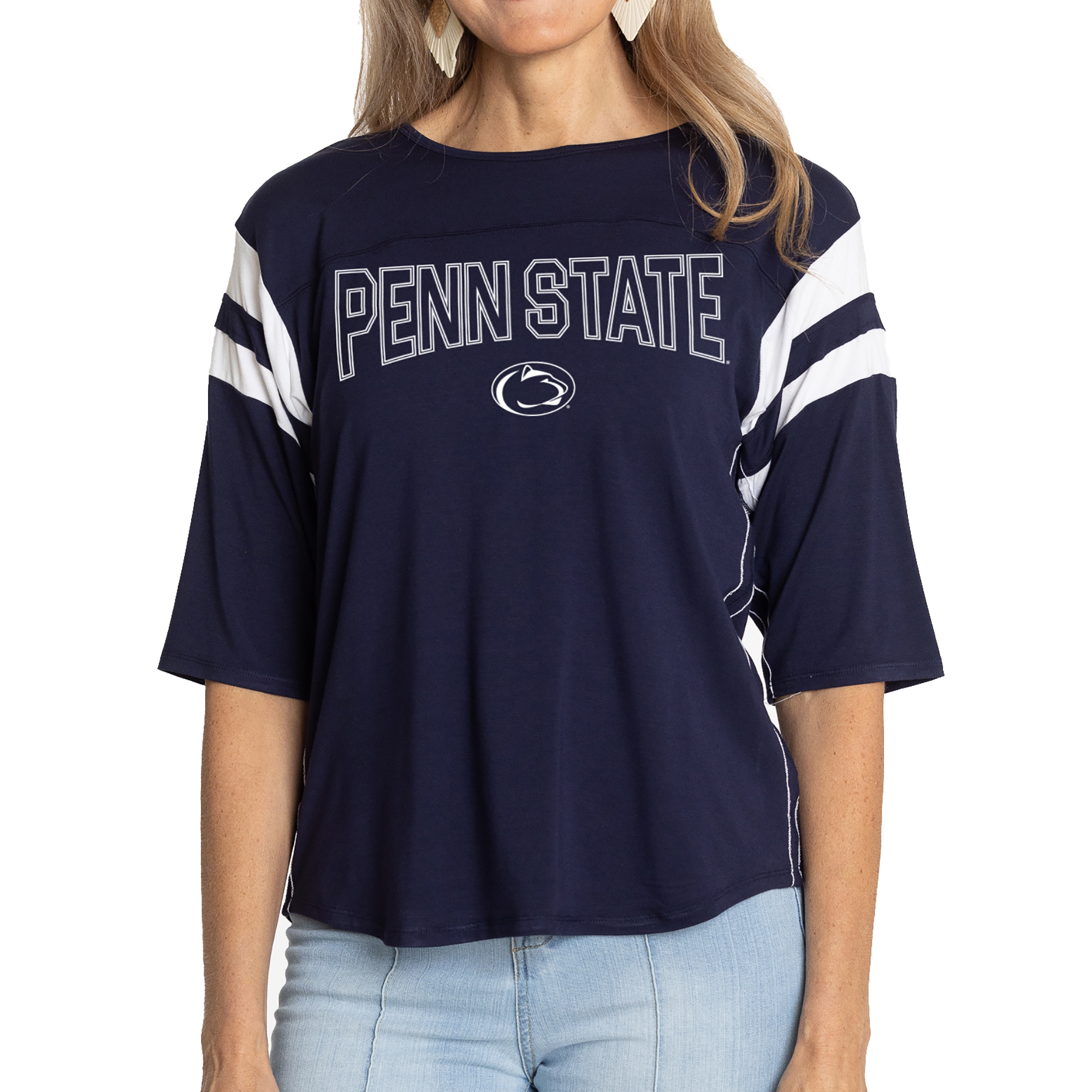 Women's Navy Penn State Nittany Lions Abigail Jersey T-Shirt - Image 2