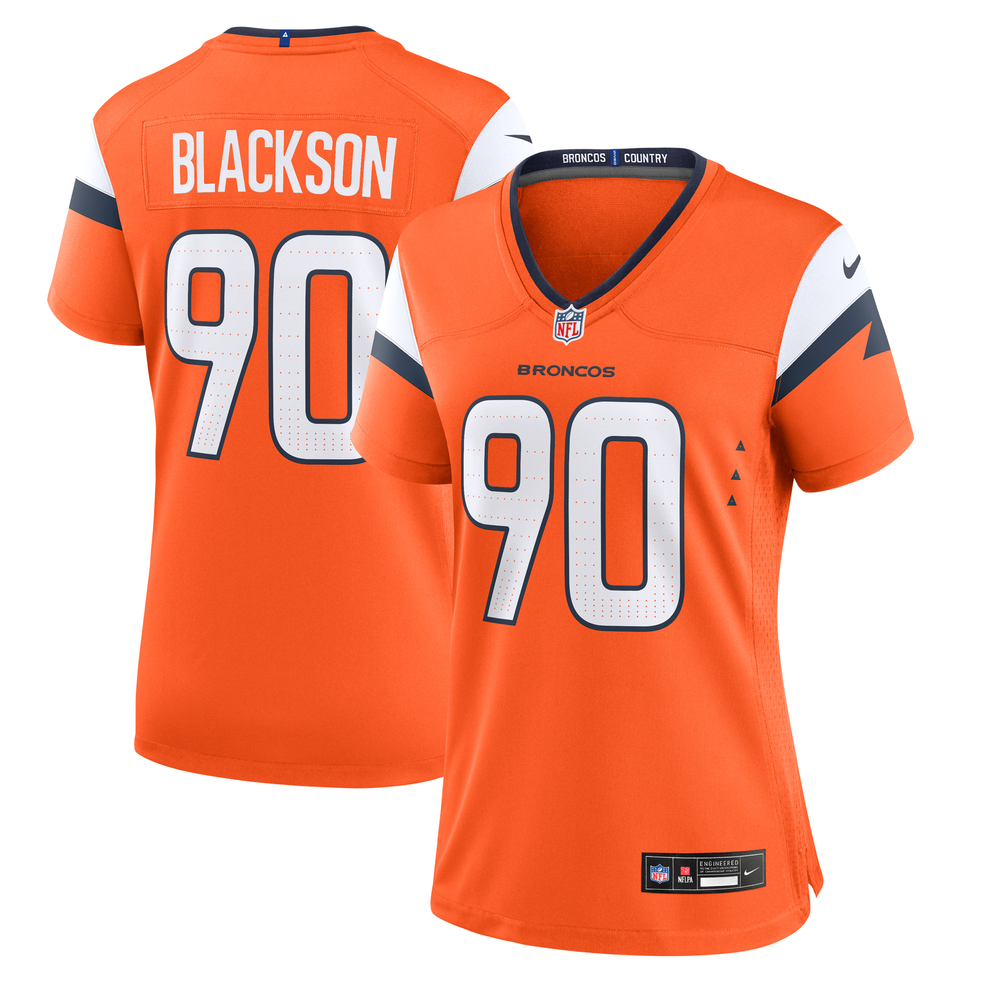 Women's Nike Angelo Blackson Orange Denver Broncos Game Jersey