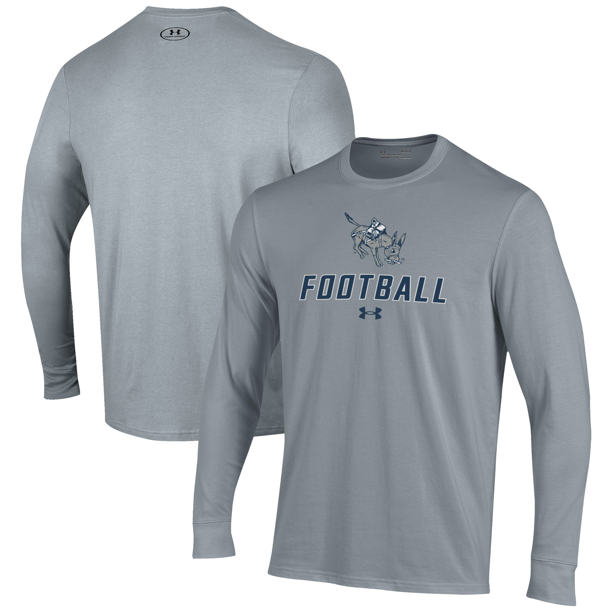 Men's Under Armour Grey Colorado School of Mines Orediggers Football Performance Long Sleeve T-Shirt - Image 5