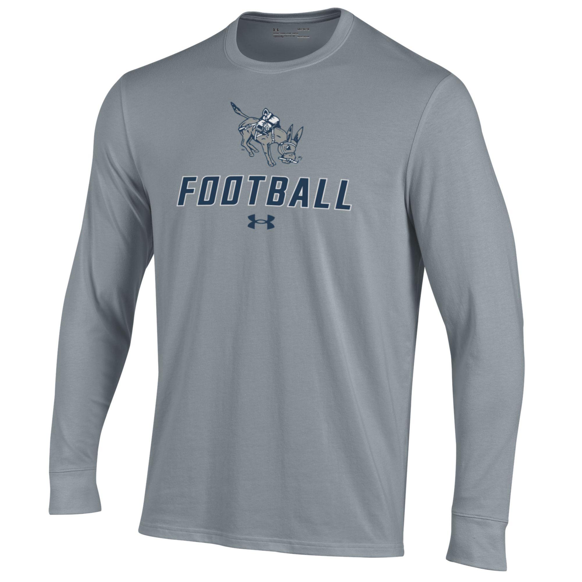 Men's Under Armour Grey Colorado School of Mines Orediggers Football Performance Long Sleeve T-Shirt - Image 6