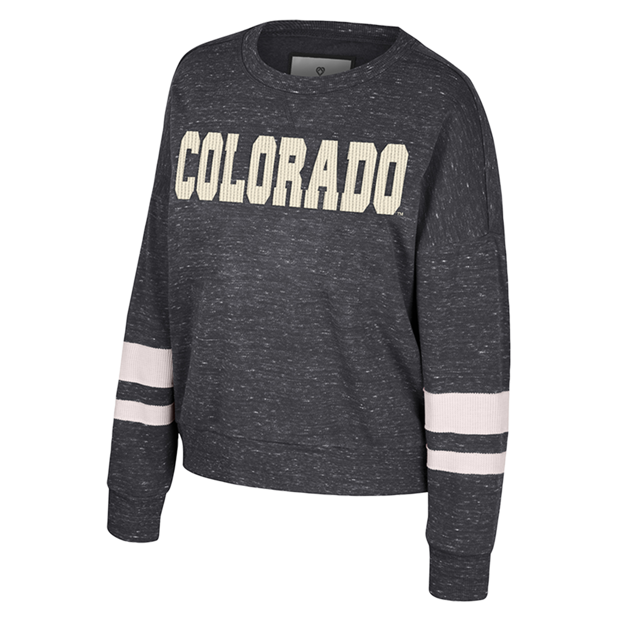 Women's Colosseum Black Colorado Buffaloes Lost City Speckle Pullover Sweatshirt - Image 6
