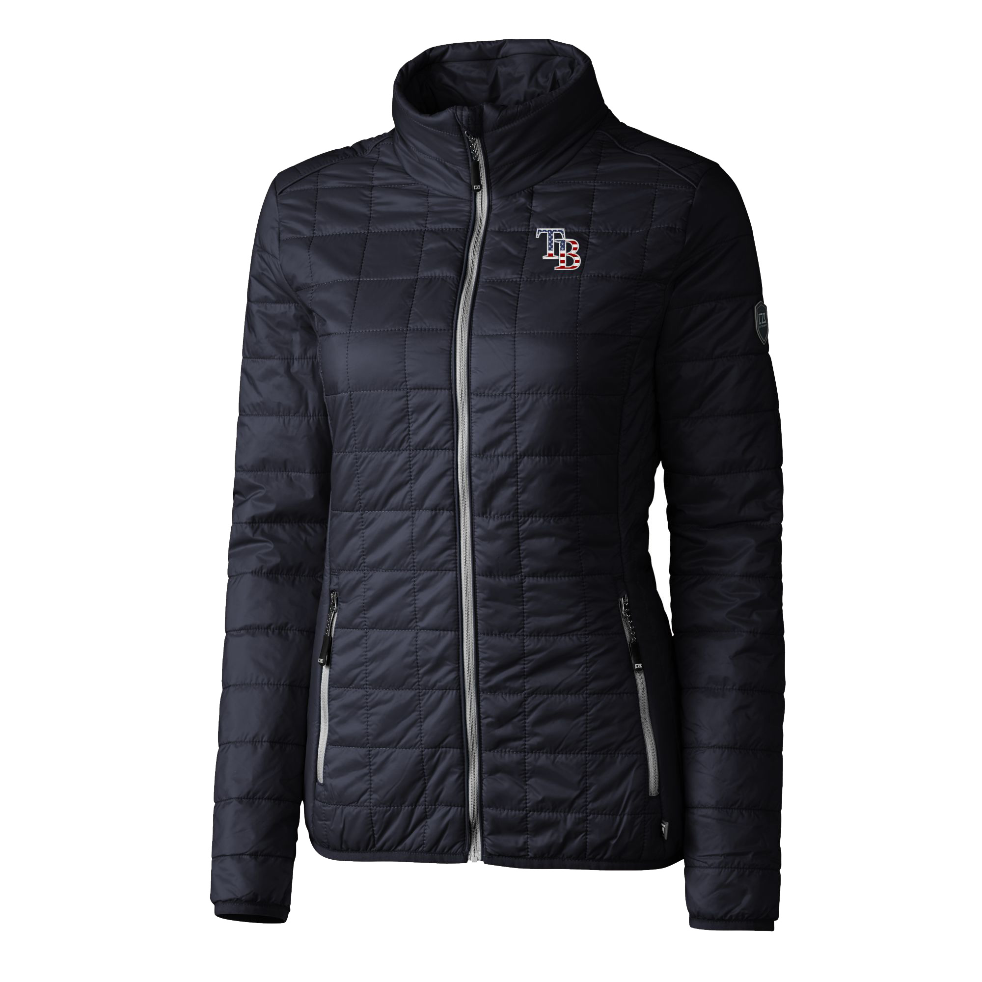 Women's Cutter & Buck Navy Tampa Bay Rays Americana Rainier PrimaLoft Eco Insulated Full-Zip Puffer Jacket - Image 6