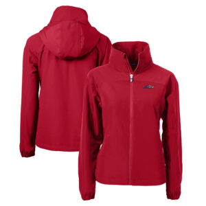 Women's Cutter & Buck Red New York Jets Americana Charter Eco Recycled Full-Zip Jacket
