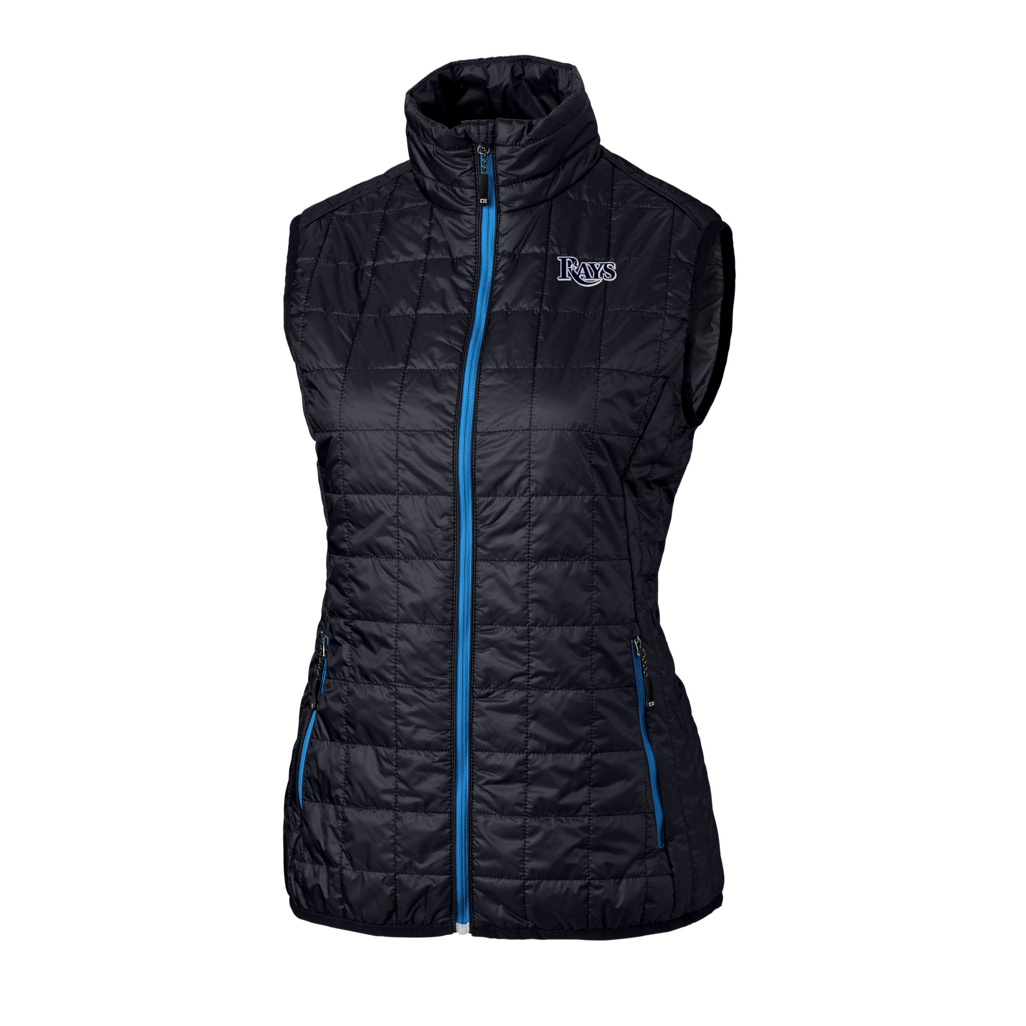 Women's Cutter & Buck Navy Tampa Bay Rays Rainier PrimaLoft Eco Insulated Full-Zip Puffer Vest - Image 8