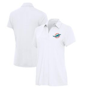 Women's Antigua  White Miami Dolphins Era V-Neck Polo