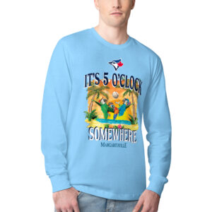 Men's Margaritaville Light Blue Toronto Blue Jays Five O'Clock Graphic Long Sleeve T-Shirt