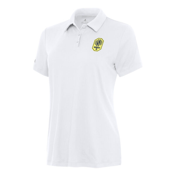 Women's Antigua White Nashville SC Reprocess Polo