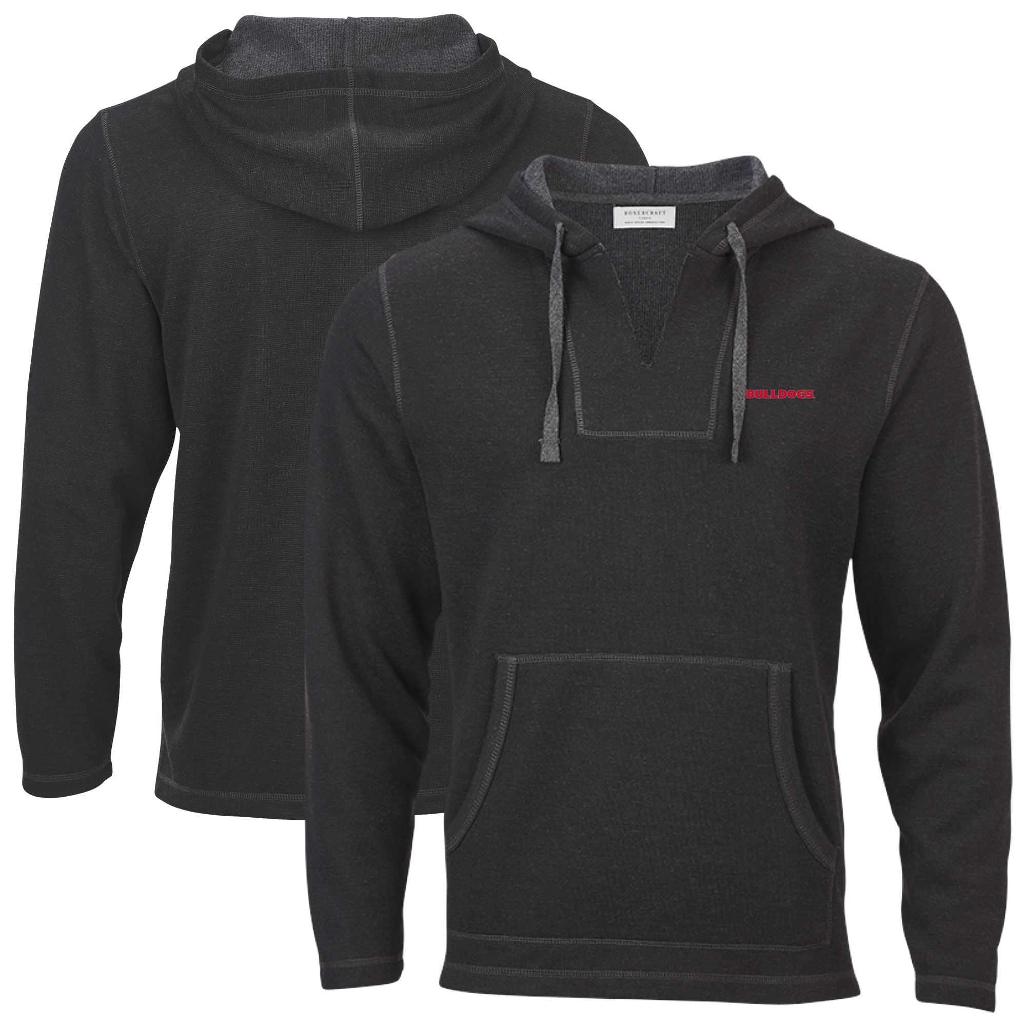 Women's Boxercraft Black Georgia Bulldogs Baja Fleece V-Neck Pullover Hoodie
