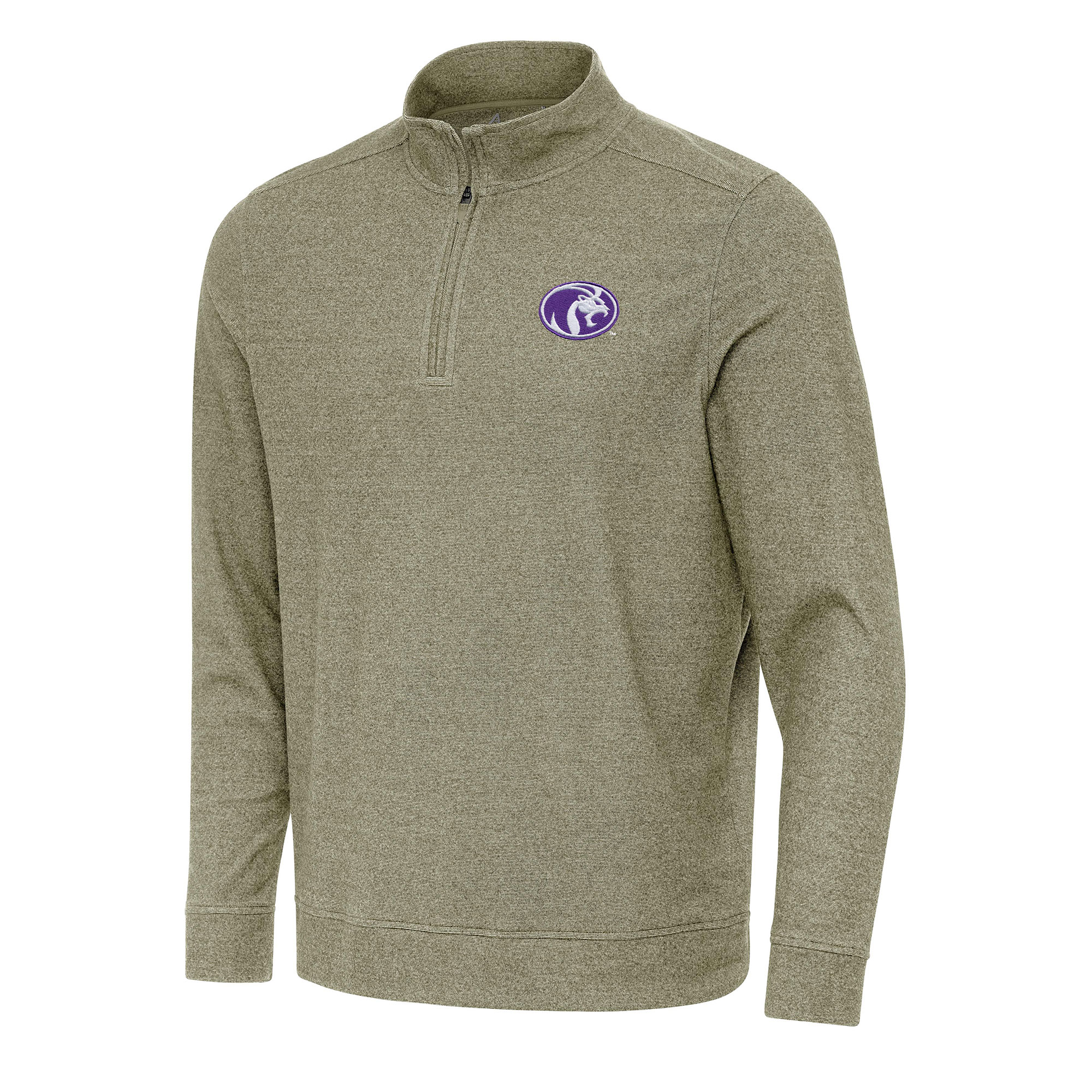 Men's Antigua Olive North Alabama Lions Subtle Quarter-Zip Sweatshirt