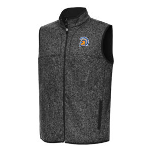 Men's Antigua Heather Black San Jose State Spartans Fortune Full-Zip Vest