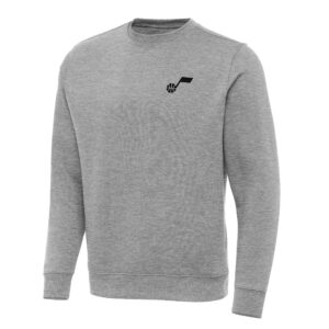 Men's Antigua Heather Gray Utah Jazz Big & Tall Victory Crew Neck Pullover Sweatshirt
