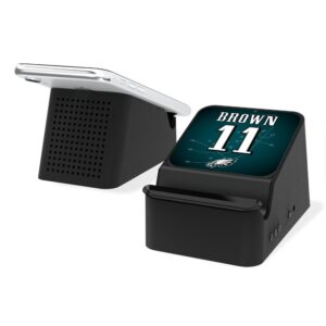Keyscaper A.J. Brown Black Philadelphia Eagles Wireless Charging Station and Bluetooth Speaker