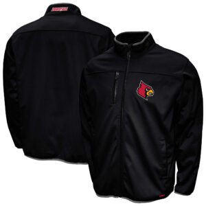 Men's Franchise Club Black Louisville Cardinals FC Softshell Full-Zip Jacket