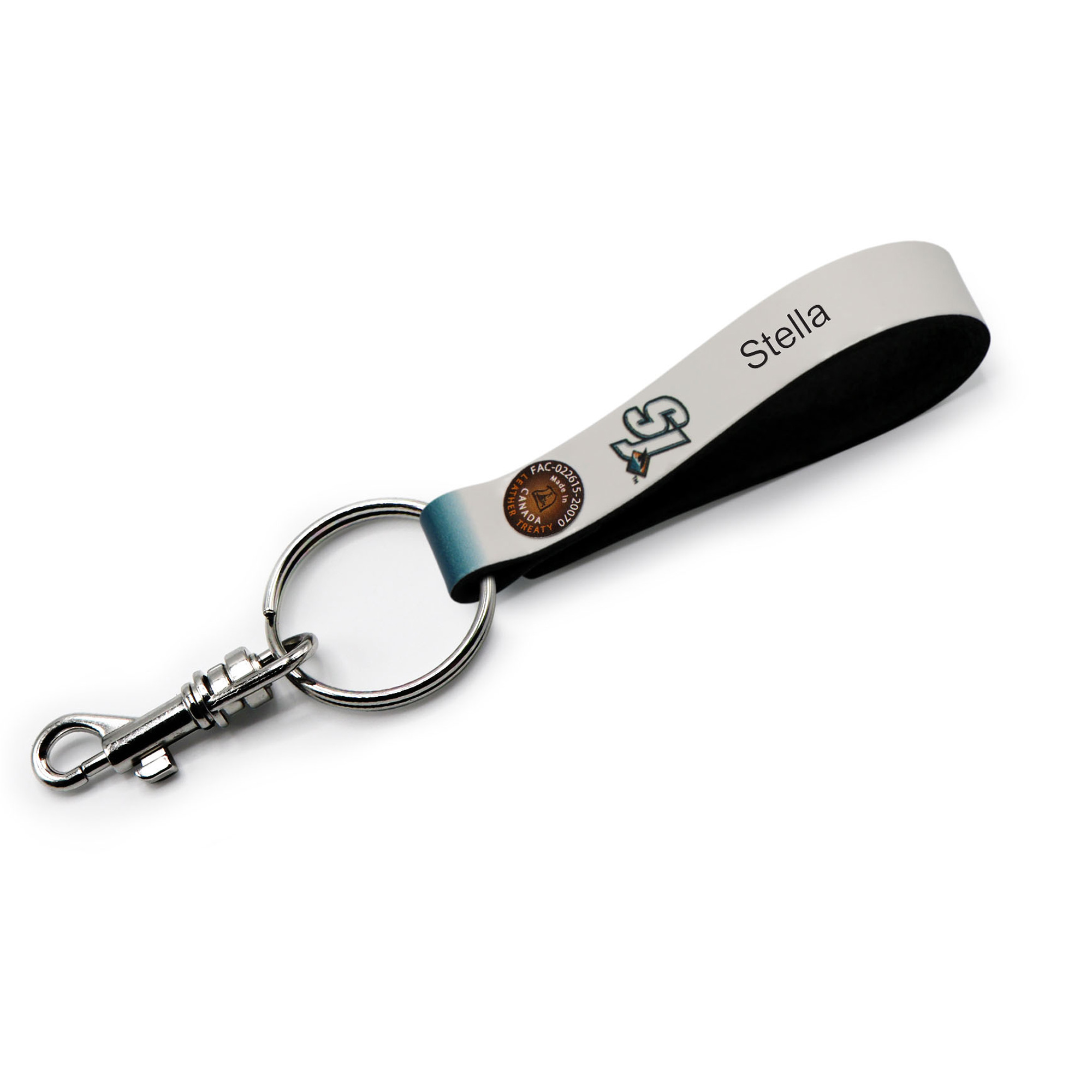 San Jose Sharks Personalized Leather Loop Keychain - Image 5