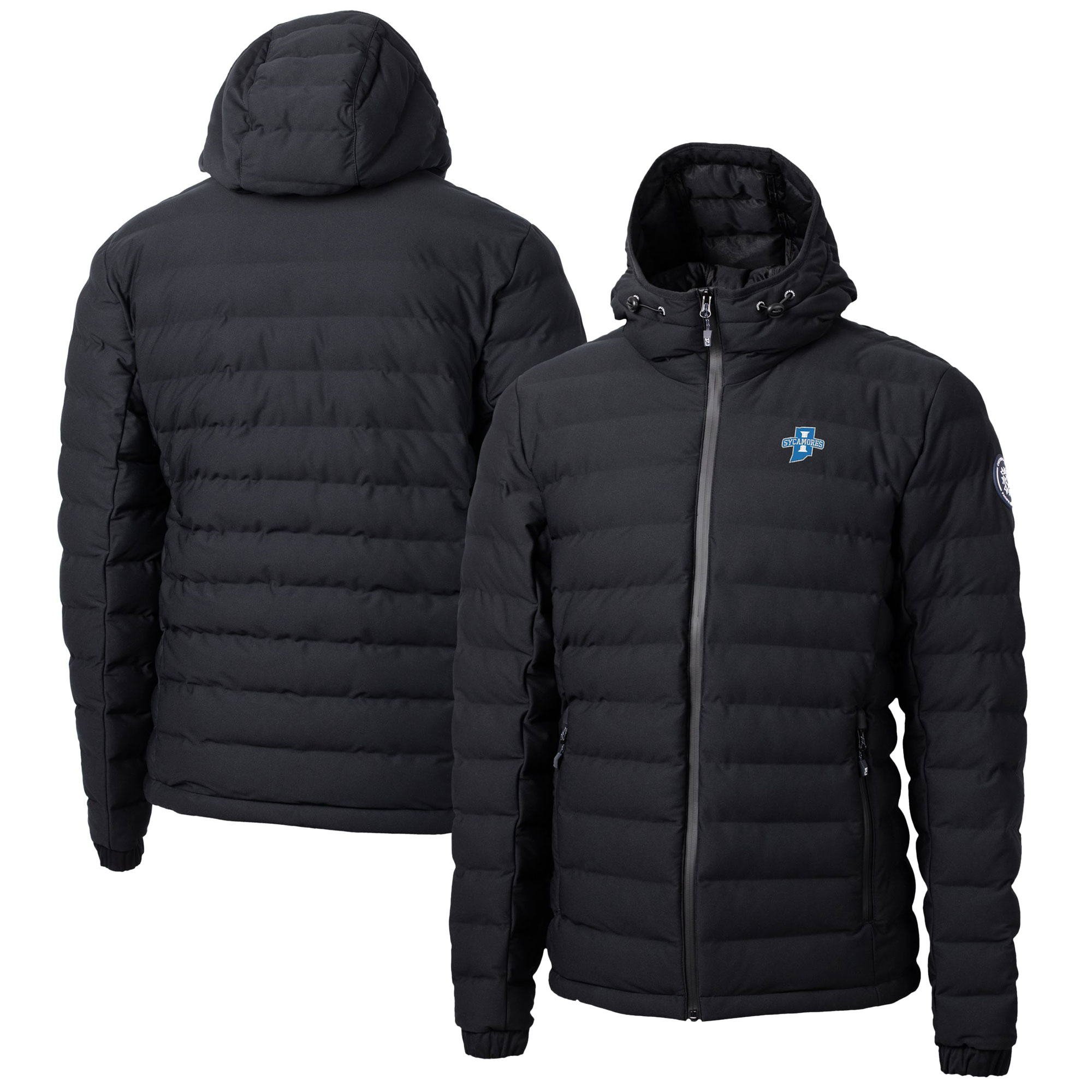 Men's Cutter & Buck Black Indiana State Sycamores Mission Ridge Repreve Eco Insulated Puffer Full-Zip Jacket - Image 5