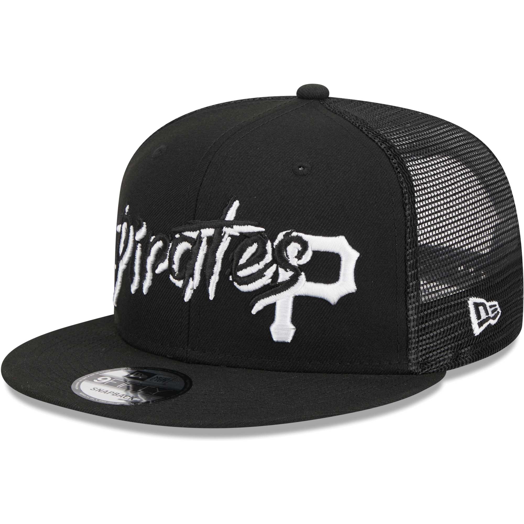 Men's New Era Black Pittsburgh Pirates Street Trucker 9FIFTY Snapback Hat - Image 8