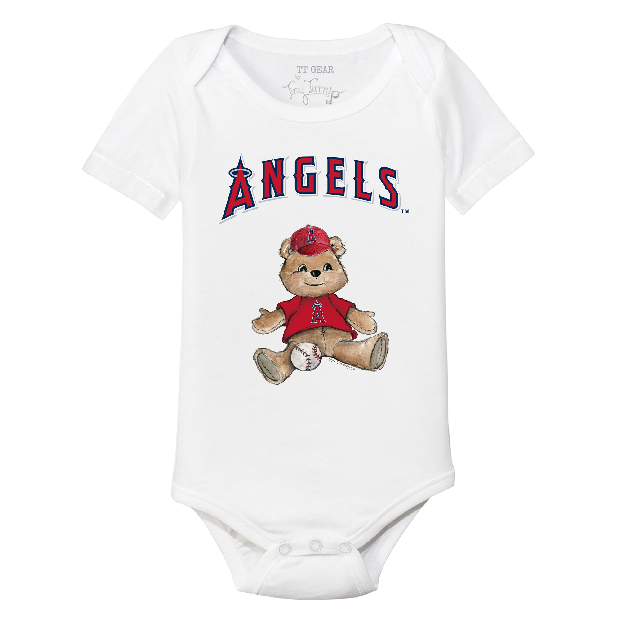 Infant Tiny Turnip White Los Angeles Angels Teddy Boy Bodysuit - Image 6